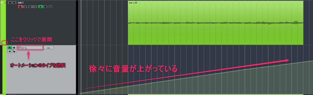 CUBASE　オートメーション