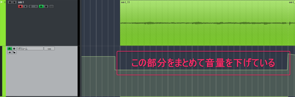 CUBASE　オートメーション