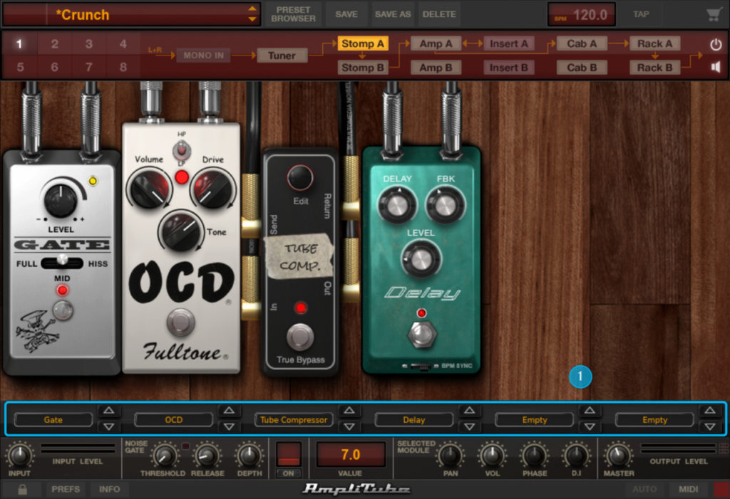 AmpliTube4　Stomp　使い方